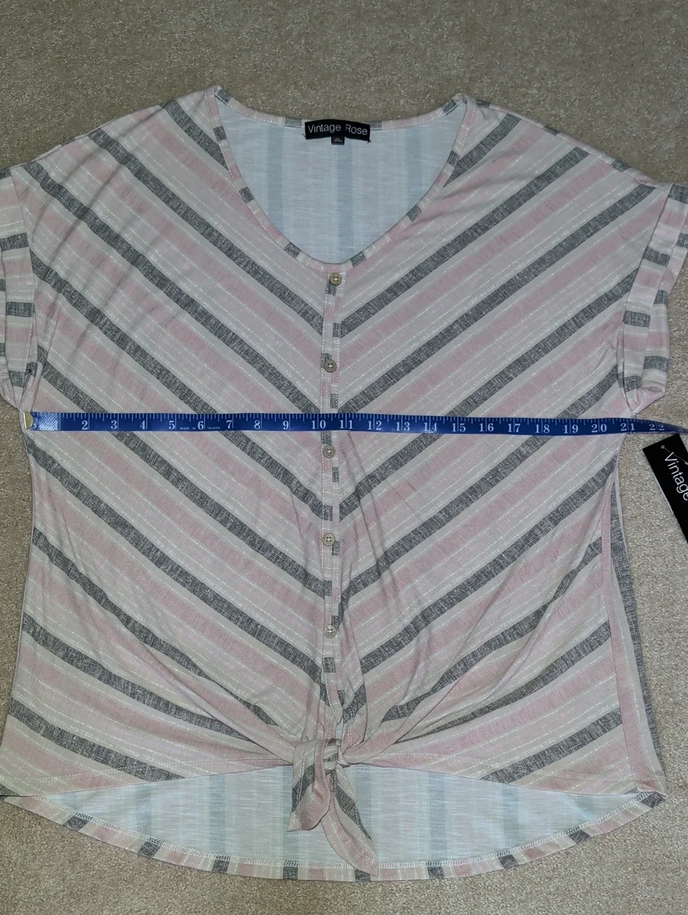 Vintage Rose Front Tie Top